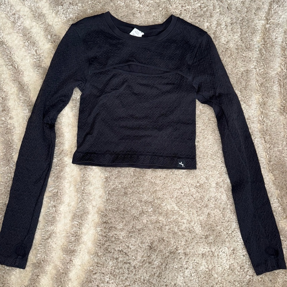 JoyLab Black Textured Crop Top